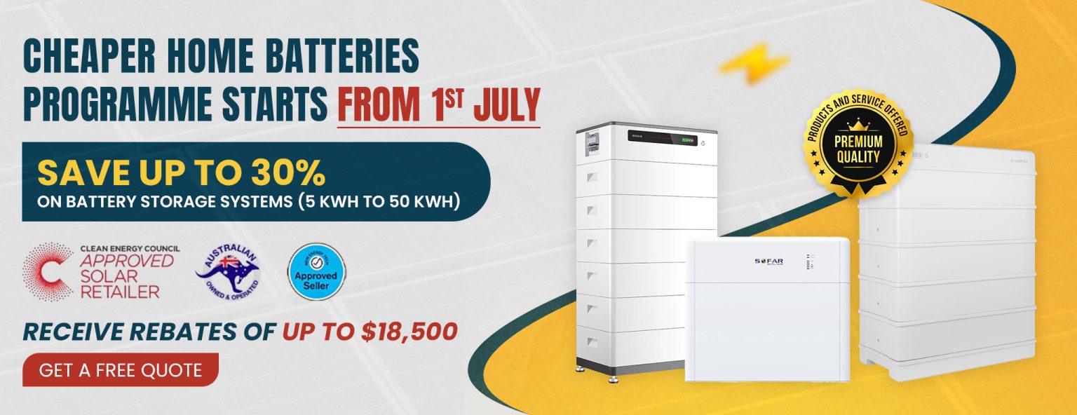 Battery Rebate Program Starts 1st July Banner