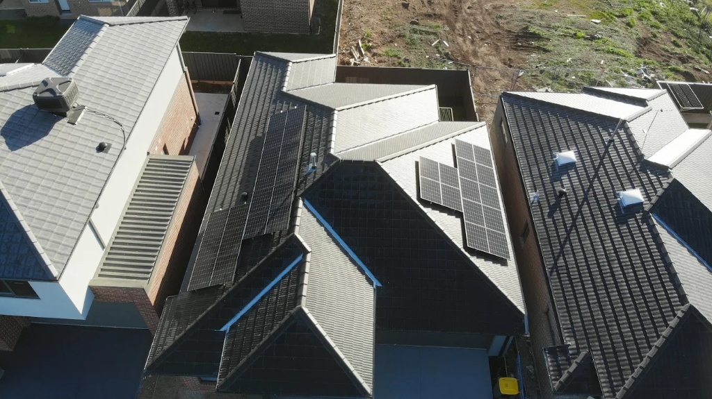 Premium black solar panels on a brick home in Melbourne's established northern suburbs