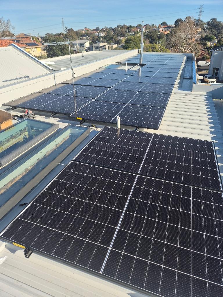 Silicon Solar team completing a residential solar panel installation in Melbourne West